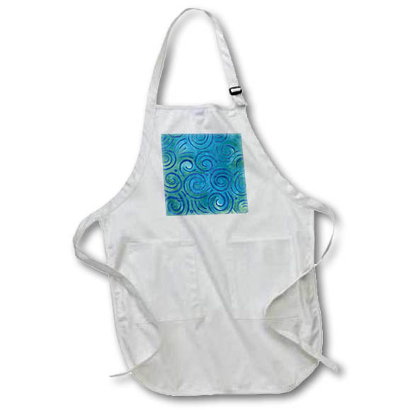 Apron - Green and Blue Image Of Batik Swirls Pattern Patterns