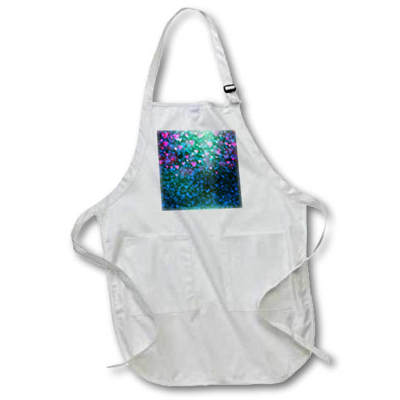 Apron - Glam Blue and Pink Bokeh Hearts Pattern Patterns