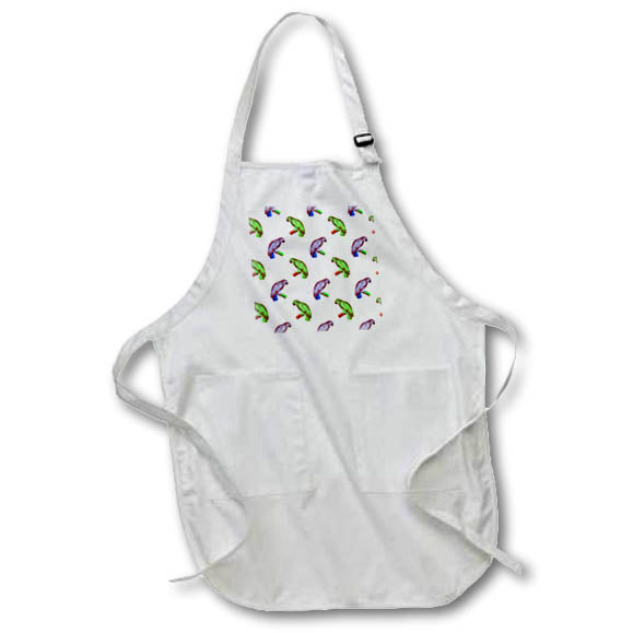 Apron - Blue and Green Parrot Pattern Patterns