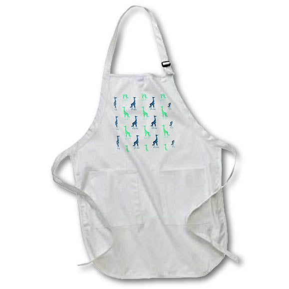 Apron - Blue and Green Giraffe Pattern Patterns