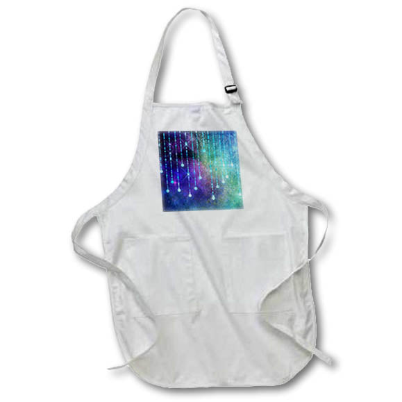 Apron - Purple and Green Ombre With Blue String Lights Pattern Patterns