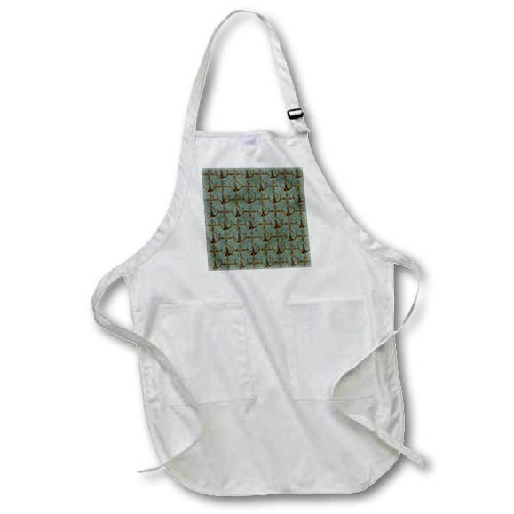 Apron - Deep Green and Image Of Gold Vintage Sailing Anchor Pattern Patterns