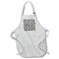 Apron - Contemporary Beige and Orange Flowers On Black and White Diamonds Patterns