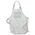 Apron - Pretty Mint Green and Image of Silver Rose Damask Pattern Patterns