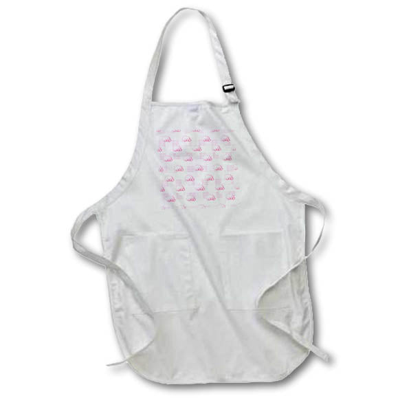 Apron - Cute Pink Mushrooms On Plaid Pattern Patterns