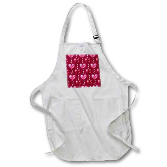 Apron - Cute Pink and Red Heart Balloon Pattern Patterns