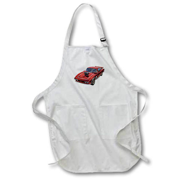 Apron - Classic Red Muscle Car Graphics Car