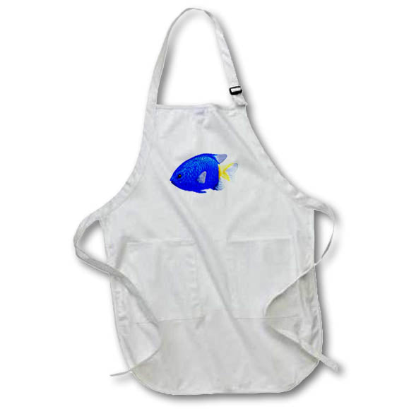 Apron - A Blue Saltwater Yellowtail Damselfish Graphics Fish