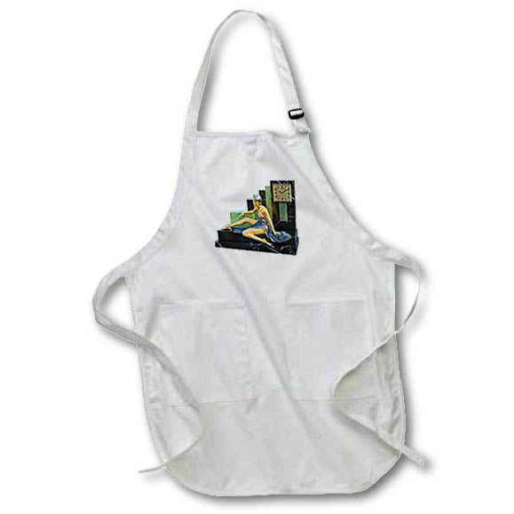 Apron - An Art Deco Statuette on a black rock clock base Graphics Art Deco
