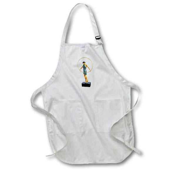 Apron - An Art Deco Statuette of a figure holding a golden hoop Graphics Art Deco