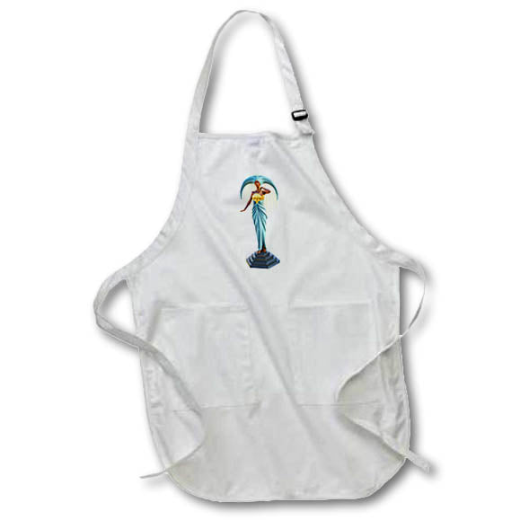 Apron - An Art Deco Statuette of a figure with a large headdress Graphics Art Deco