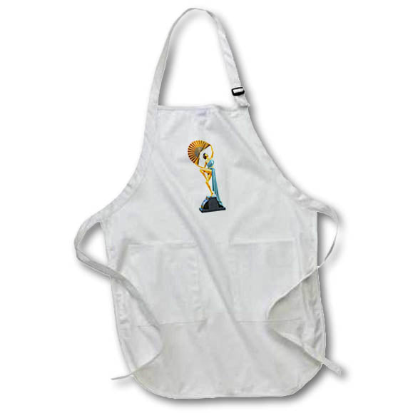 Apron - An Art Deco Statuette of a figure holding a large fan overhead Graphics Art Deco