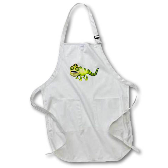 Apron - A cartoon Chameleon looking to the front Graphics Cartoon