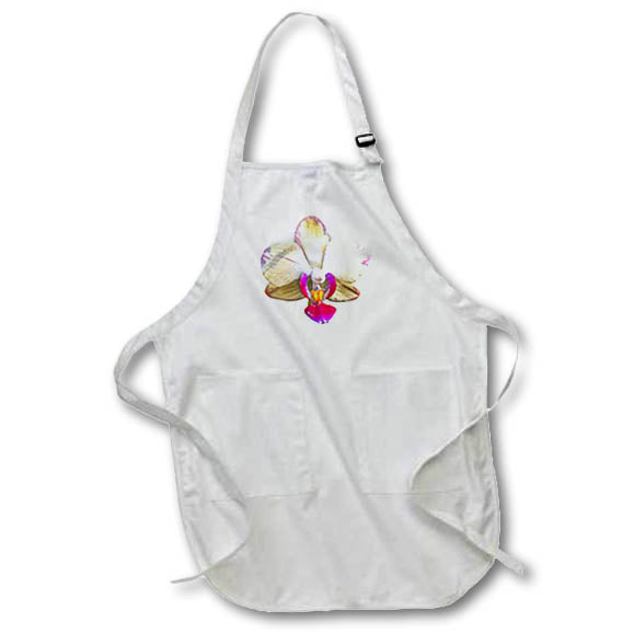 Apron - A white and pink orchid Graphics Flower