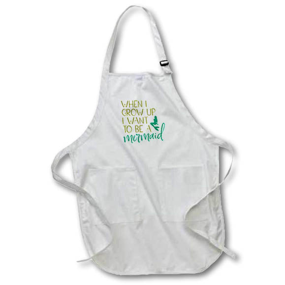 Apron - Image of mermaid silhouette and funny quote Morgan Elizabeth Design - Phrases