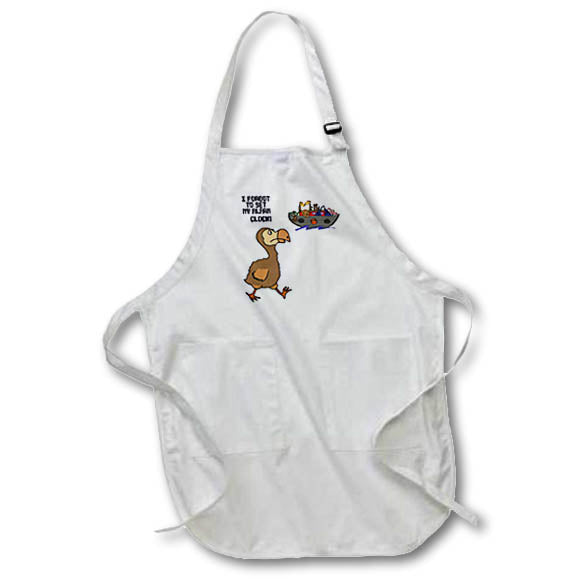 Apron - Funny Cute Dodo Bird Misses the Boat Noahs Ark Alarm Clock Cartoon Funny