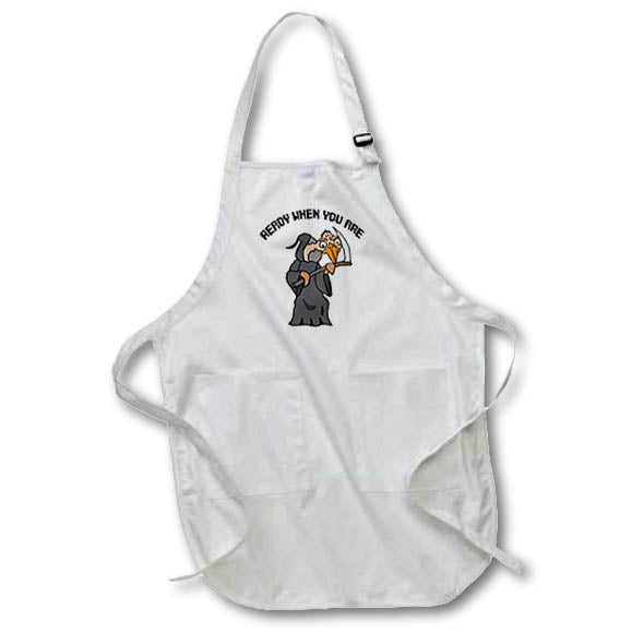 Apron - Funny Cute Buzzard Grim Reaper is Ready when you are Cartoon Funny