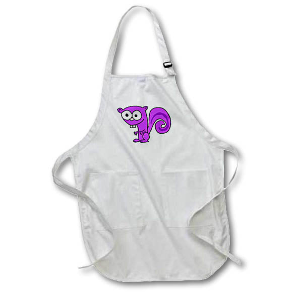Apron - Funny Cute Purple Squirrel Perfect Empoyee Recruiter Cartoon Funny