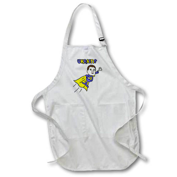 Apron - Cute Funny Ukraine Presiden Zelensky as Flying Superhero Inspiration