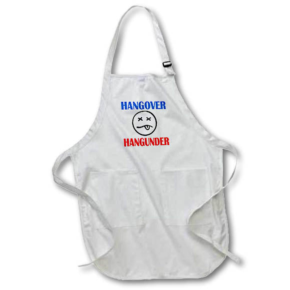 Apron - Image of Words Hangover Hangunder with Ugly Face – Humorous Sayings