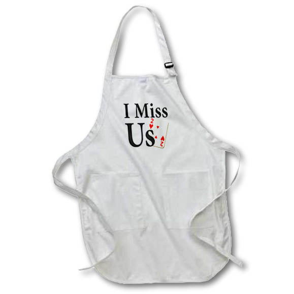 Apron - Image of Words I Miss Us with Two Of Hearts Card – Romance