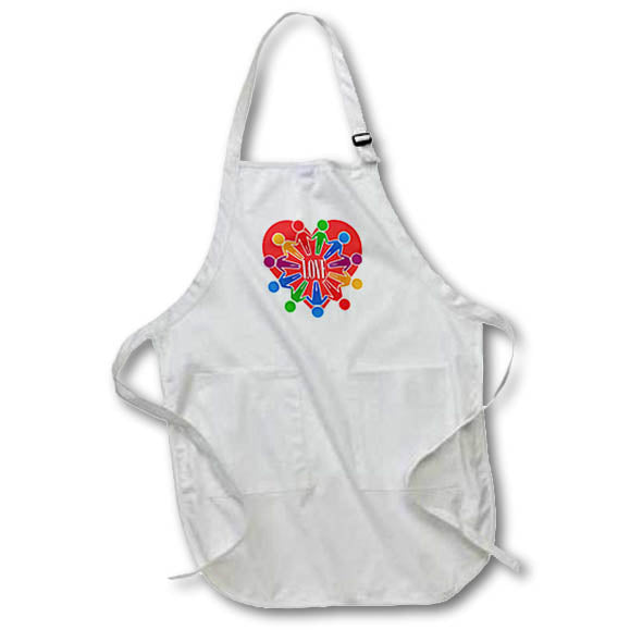 Apron - Image of Word Love with People And Heart Picture – Inspirational Sayings
