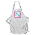 Apron - Image of Childs Painting In Pink With Aqua Hearts And Silver Text lens Art by Florene - Mothers Day