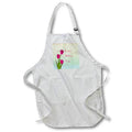 Apron - Image of Fuchsia Tulips With Fuchsia Text On Pastel Gradient lens Art by Florene - Mothers Day