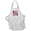 Apron - Image of Victorian Pink Roses Closeup With Mothers Day Words lens Art by Florene - Mothers Day