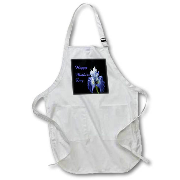 Apron - Image of Dramatic Photo Of Purple Orchid On Black Purple Text lens Art by Florene - Mothers Day