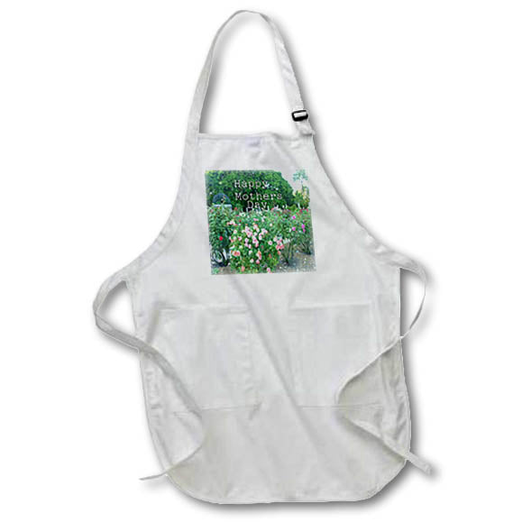 Apron - Image of Ringling Brothers Garden Photo With Happy Mothers Day lens Art by Florene - Mothers Day