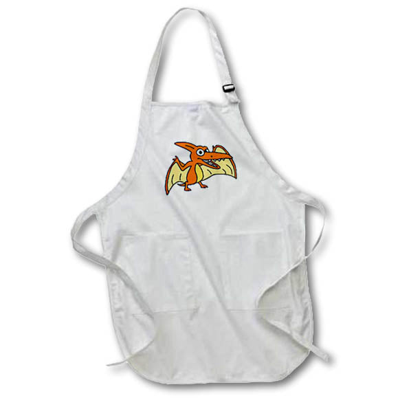Apron - Funny Cute Orange Pterodactyl Dinosaur Cartoon Dinosaurs