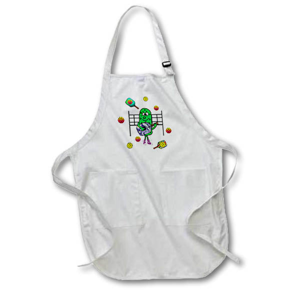 Apron - Funny Cute Pickle Playing Pickleball Guitar Music Sports Abstract Sports and Hobbies