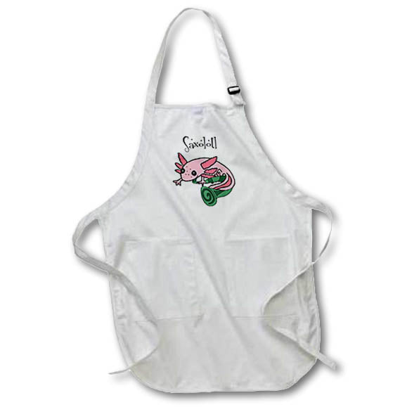 Apron - Funny Cool Pink Mexican Axolotl Salamander Playing Sax Saxolotl Pun Animals
