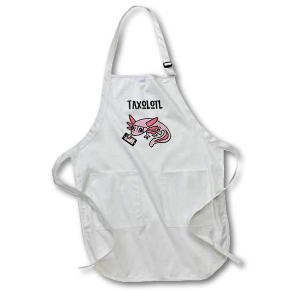 Apron - Funny Cool Pink Mexican Axolotl Salamander Taxolotl Tax Pun Animals