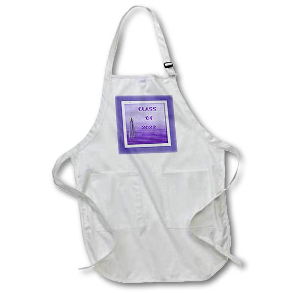 Apron - Image of Tassel and Class of 2022 on Letter Board, Purple Graduation Design