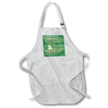 Apron - Image of Luck of the Irish, Shamrock and Flowers on Green Plaid St Patrick Day Design