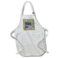 Apron - Image of Fat Beige Tabby on the Sidewalk, Abstract Frame Cat Photography