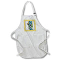 Apron - Image of Tuxedo Cat, Garden, Striped Flora Diamond Frame, Blue, Yellow Cat Photography