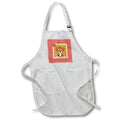 Apron - Image of Adorable Tiger, Sign in Chinese, Paw Print, Orange, Yellow Chinese New Year Design