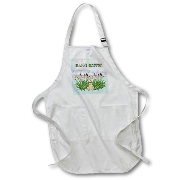 Apron - Image of Tan Bunny in Purple Cone Flower Garden, Happy Easter Easter Design and Photography