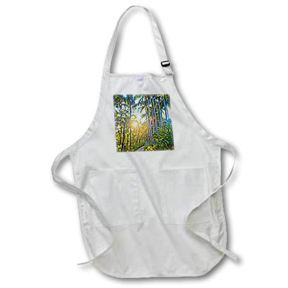 Apron - Palm Trees on a garden pathway Photography Landscape