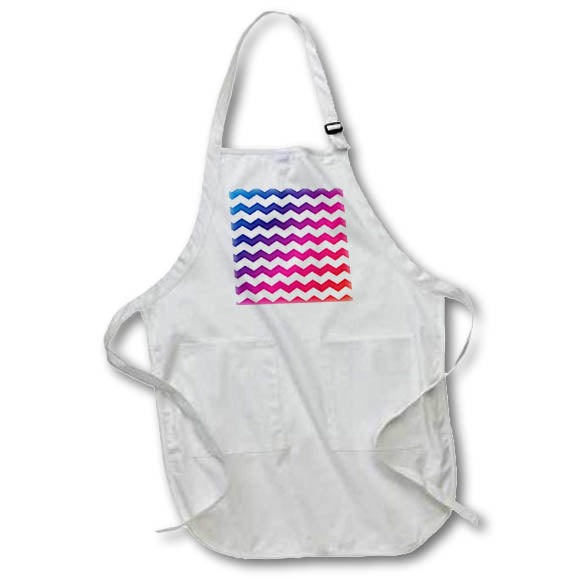 Apron - Image of Gradient Blue Into Fuchsia And Red Chevron lens Art by Florene - Modern New Chevron