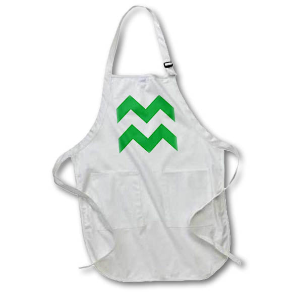 Apron - Image of Huge Grass Green And White Chevron Stripes lens Art by Florene - Modern New Chevron