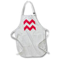 Apron - Image of Red And White Huge New Chevron Stripes lens Art by Florene - Modern New Chevron