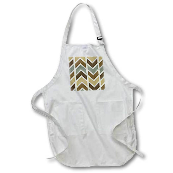 Apron - Image of New Gray Taupe And Brown Chevron Stripes lens Art by Florene - Modern New Chevron