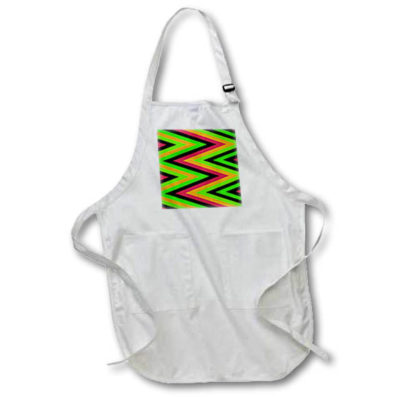 Apron - Image of Bold Sideways Chevron Of Black Lime And Gold Zig Zags lens Art by Florene - Modern New Chevron