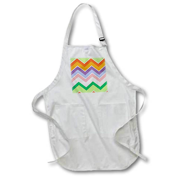 Apron - Image of Orange Purple And Pink Chevron Stripes lens Art by Florene - Modern New Chevron