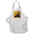 Apron - Image of Year And Silhouette On Gold Chevron Word Graduate lens Art by Florene - Graduation New Style