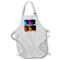 Apron - Image of Four Black Caps On Aqua Orange Gold And Fuchsia lens Art by Florene - Graduation New Style